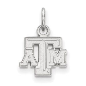 10k White Gold Texas A&M U. XS (Tiny) Fancy 'TAM' Charm or Pendant